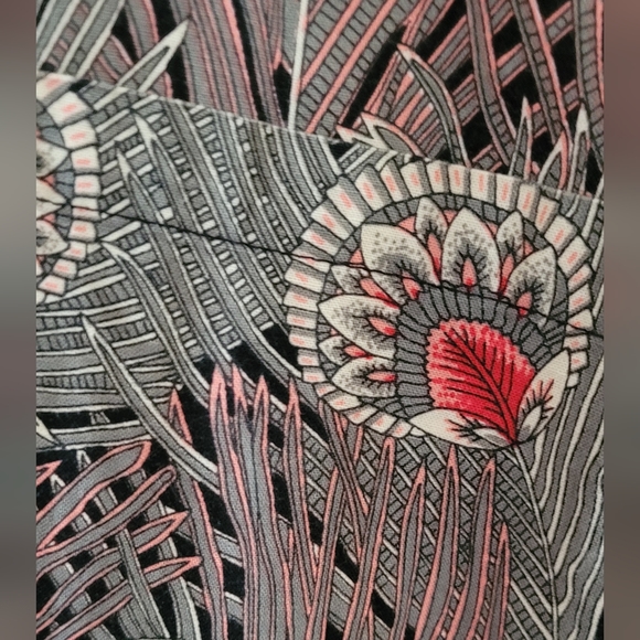 Vintage Caribbean Club Peacock Allover Print Short-Sleeve Button-Up Shirt - Picture 6 of 7